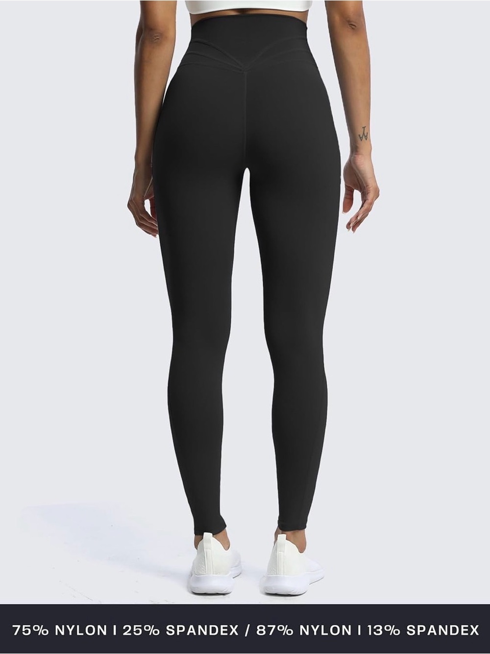 AOXJOX Black High Waisted Sculpting Leggings Medium M Gym Yoga Booty Contour - Picture 10 of 12